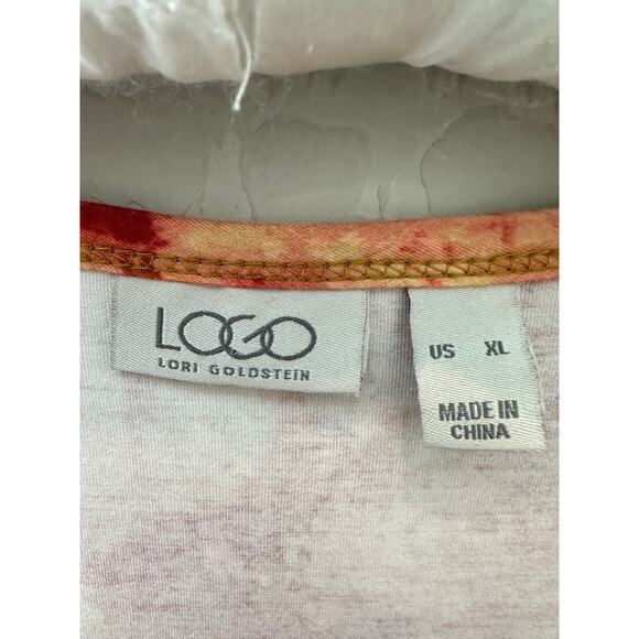 LOGO by Lori Goldstein | Pink Tie Dye Tunic Top Short Sleeve Soft | XL - Picture 6 of 7